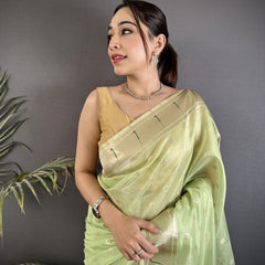 Paithani Heavy Tissue Saree with Mina Butti