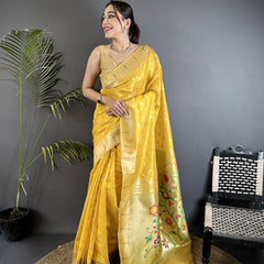 Paithani Heavy Tissue Saree with Mina Butti