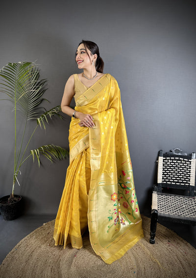 Paithani Heavy Tissue Saree with Mina Butti