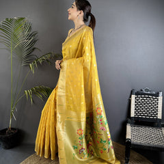 Paithani Heavy Tissue Saree with Mina Butti