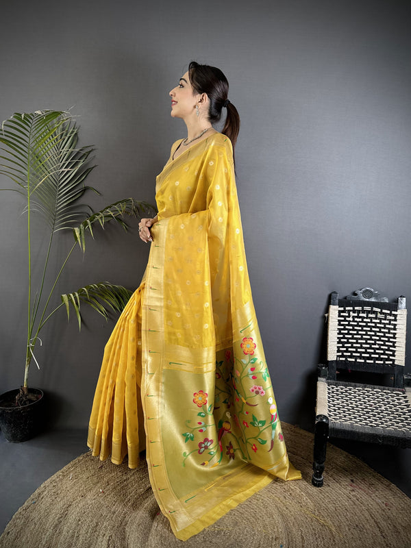 Paithani Heavy Tissue Saree with Mina Butti