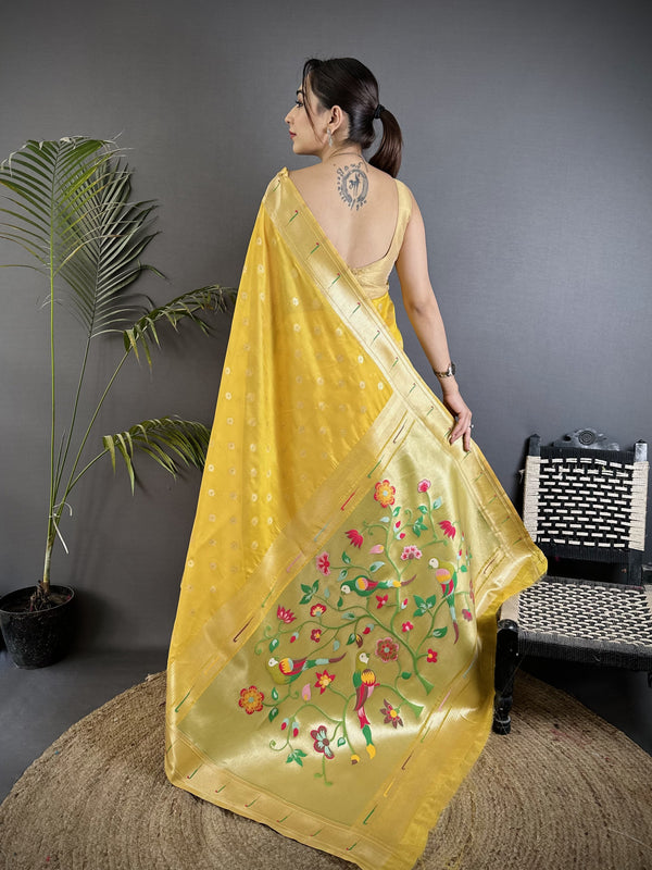 Paithani Heavy Tissue Saree with Mina Butti