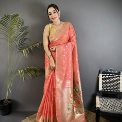 Paithani Heavy Tissue Saree with Mina Butti