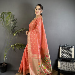 Paithani Heavy Tissue Saree with Mina Butti