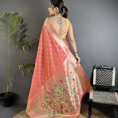 Paithani Heavy Tissue Saree with Mina Butti
