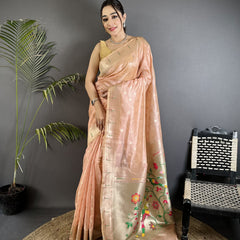Paithani Heavy Tissue Saree with Mina Butti