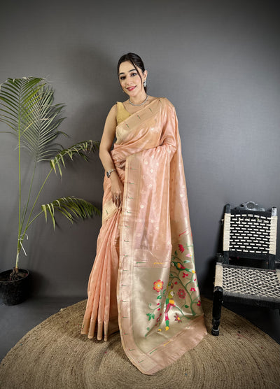 Paithani Heavy Tissue Saree with Mina Butti