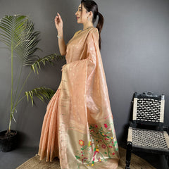 Paithani Heavy Tissue Saree with Mina Butti