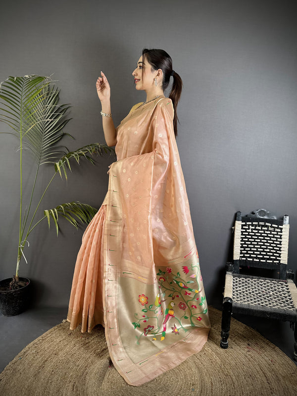 Paithani Heavy Tissue Saree with Mina Butti