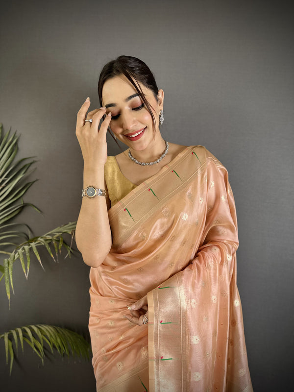 Paithani Heavy Tissue Saree with Mina Butti