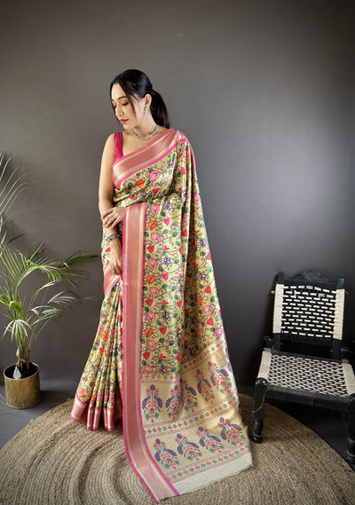 Banarasi Pure Lichi Silk Paithani Saree