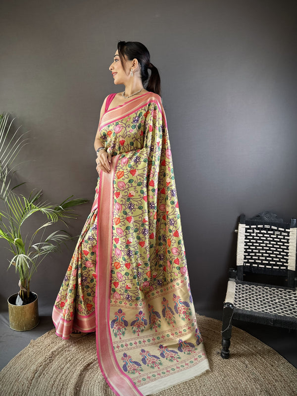 Banarasi Pure Lichi Silk Paithani Saree