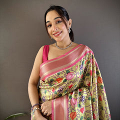 Banarasi Pure Lichi Silk Paithani Saree