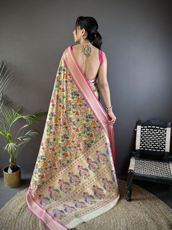 Banarasi Pure Lichi Silk Paithani Saree