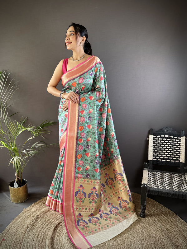Banarasi Pure Lichi Silk Paithani Saree