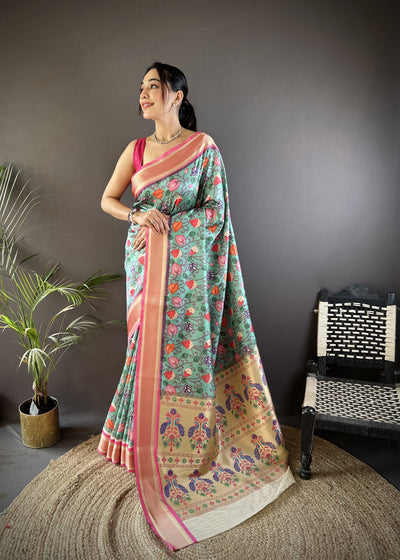Banarasi Pure Lichi Silk Paithani Saree