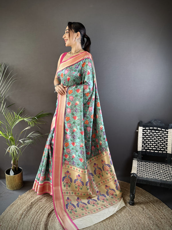 Banarasi Pure Lichi Silk Paithani Saree