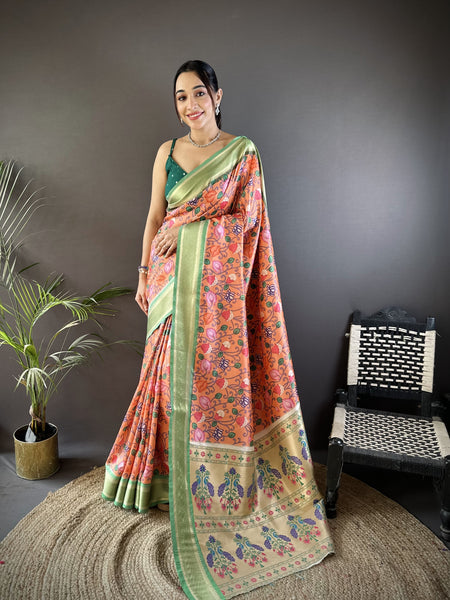 Banarasi Pure Lichi Silk Paithani Saree