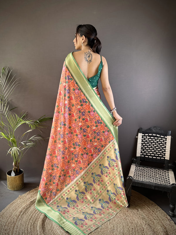 Banarasi Pure Lichi Silk Paithani Saree