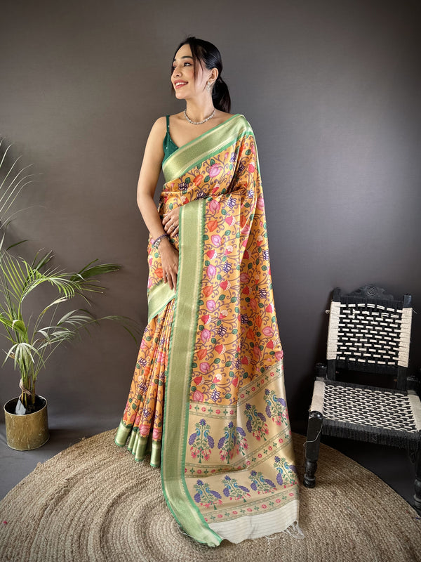 Banarasi Pure Lichi Silk Paithani Saree