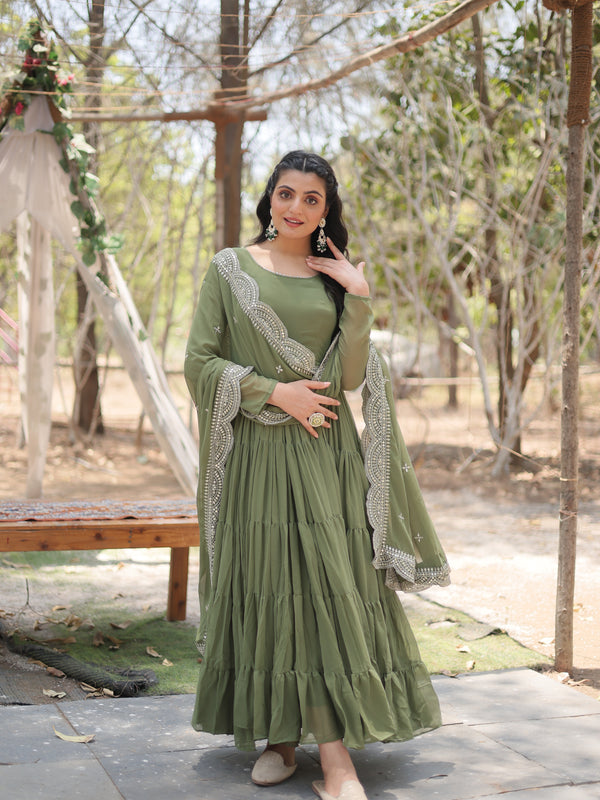 Designer Gown with Dupatta