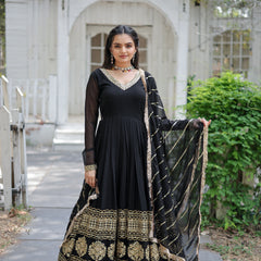 Sequin Embroidered Gown with Dupatta