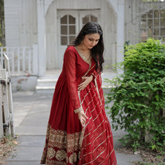 Sequin Embroidered Gown with Dupatta
