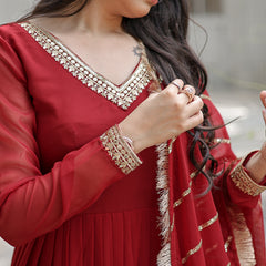 Sequin Embroidered Gown with Dupatta