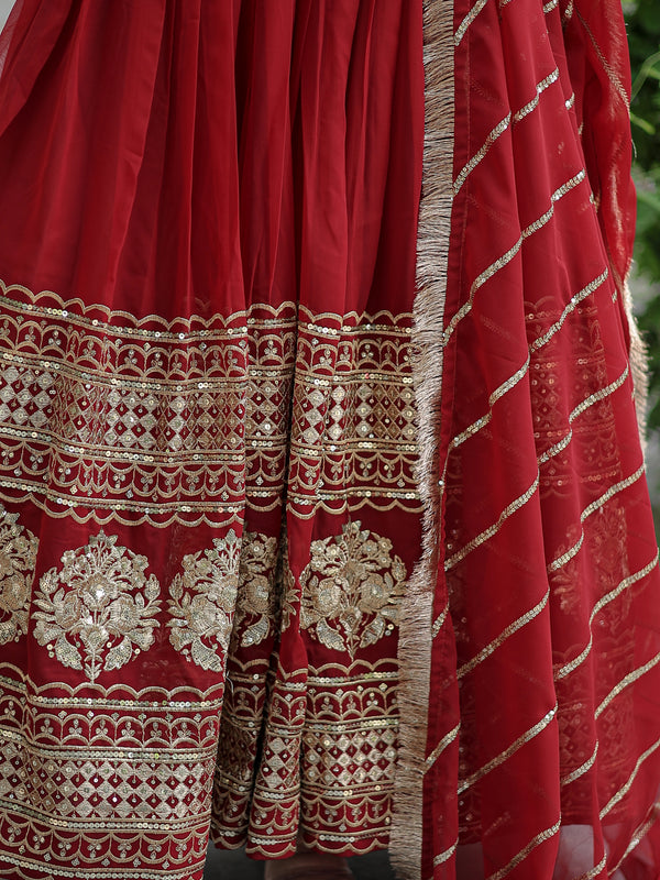 Sequin Embroidered Gown with Dupatta