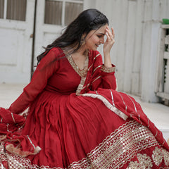 Sequin Embroidered Gown with Dupatta