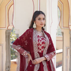 Jacquard Gown with Sequin Dupatta