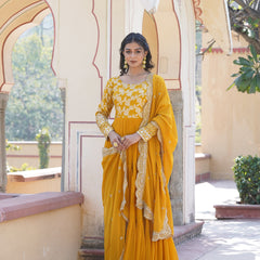 Jacquard Gown with Sequin Dupatta