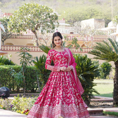Viscose Jacquard Gown with Russian Silk Dupatta