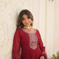 Sequin Embroidered Gown with Dupatta