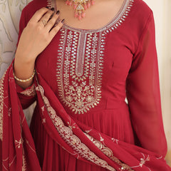 Sequin Embroidered Gown with Dupatta