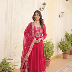 Sequin Embroidered Gown with Dupatta