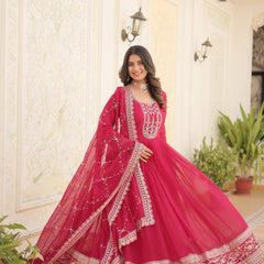Sequin Embroidered Gown with Dupatta