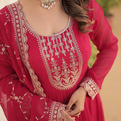 Sequin Embroidered Gown with Dupatta