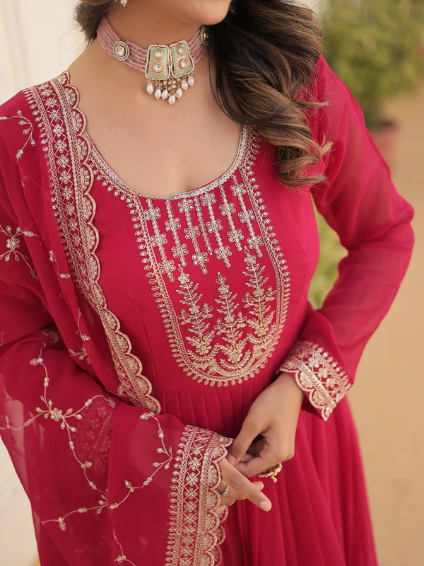 Sequin Embroidered Gown with Dupatta