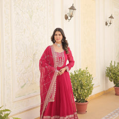 Sequin Embroidered Gown with Dupatta