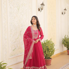 Sequin Embroidered Gown with Dupatta