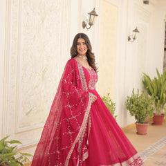 Sequin Embroidered Gown with Dupatta