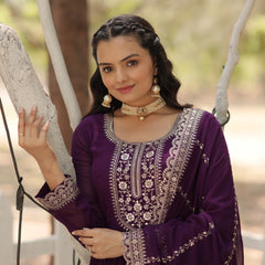 Sequin Embroidered Gown with Dupatta