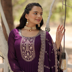 Sequin Embroidered Gown with Dupatta