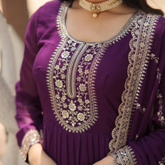 Sequin Embroidered Gown with Dupatta