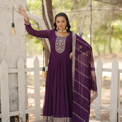 Sequin Embroidered Gown with Dupatta