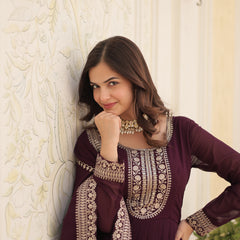 Sequin Embroidered Gown with Dupatta