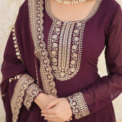 Sequin Embroidered Gown with Dupatta