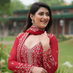 Zari Embroidered Gown with Dupatta