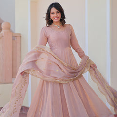 Fendy Chiffon Embroidered Gown